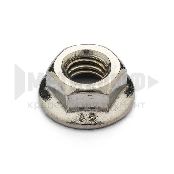 17965 Гайка с фланцем М  5 DIN 6923 А2 НЕРЖ (100)