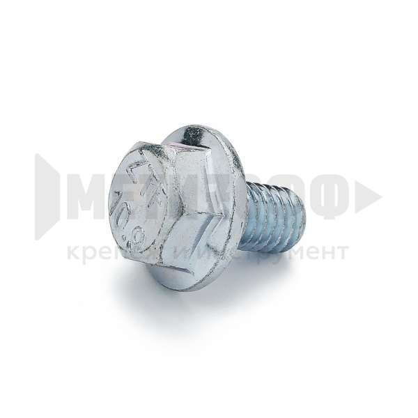 22754 Болт  6х 10 шест. гол. с фланцем DIN 6921 кп 10,9 цинк (50)