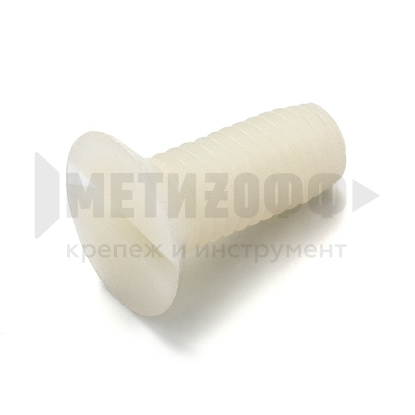 23493 Винт потай шлиц   3х12 DIN 963 полиамид (20)