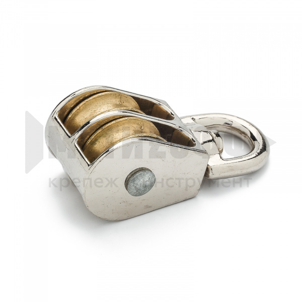 Блок двойной 1/2" ( 13 мм) Никель