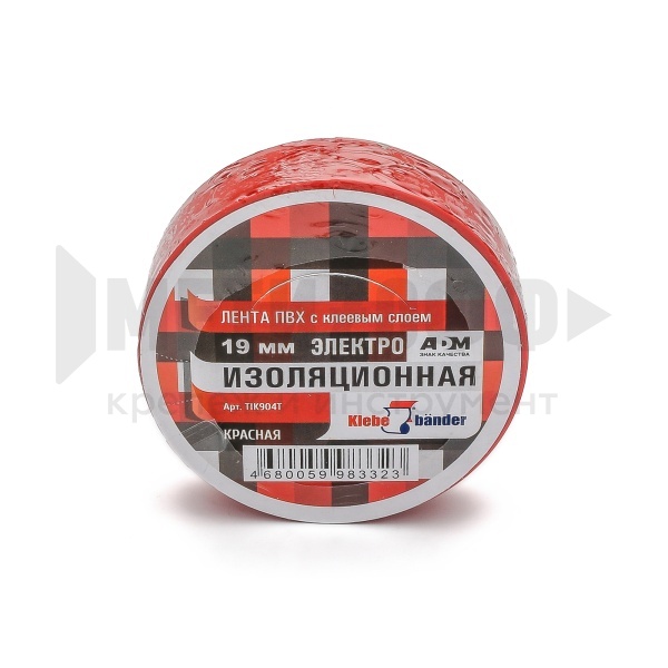 6521 Изолента ПВХ Klebebander 19мм х 20м Красная
