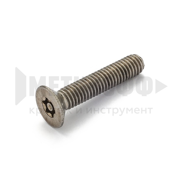 Винт 6 х 20 потай torx 30 со штифтом АРТ 9123 А2 НЕРЖ (10)