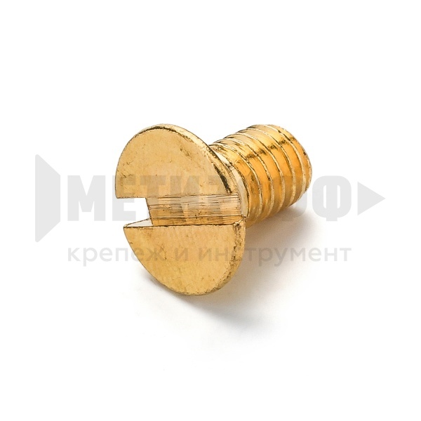 17049 Винт потай шлиц   4х 10  DIN 963 латунь (100)