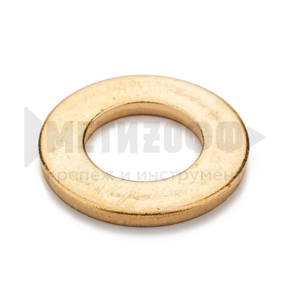 17107 Шайба простая  М 10  DIN 125 латунь (50)