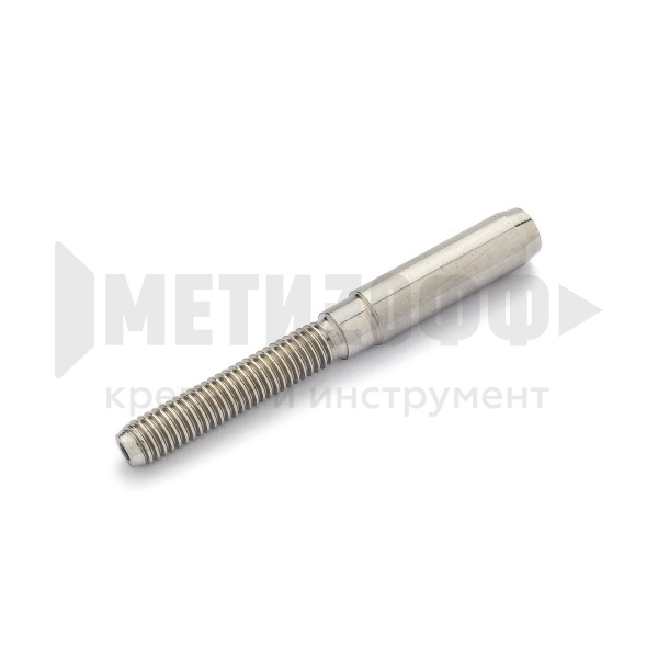 19648 Наконечник д/обжима троса с прав.резьбой М8х5  ART 8445  А4 НЕРЖ(10/2)
