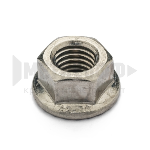 17966 Гайка с фланцем М  8 DIN 6923 А2 НЕРЖ (100)