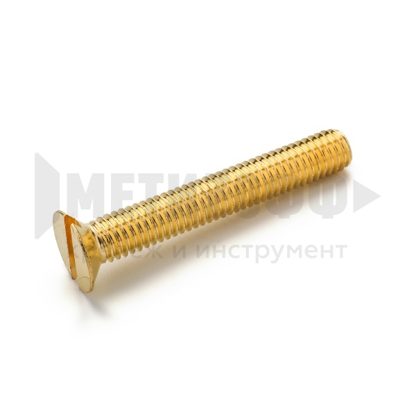 17052 Винт потай шлиц   4х 40  DIN 963 латунь (50)