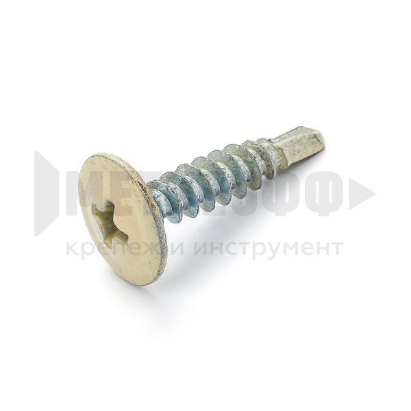 Саморез с прессшайбой RAL 1014    4,2х19  свер PRO FF (1000 шт Тайвань) 