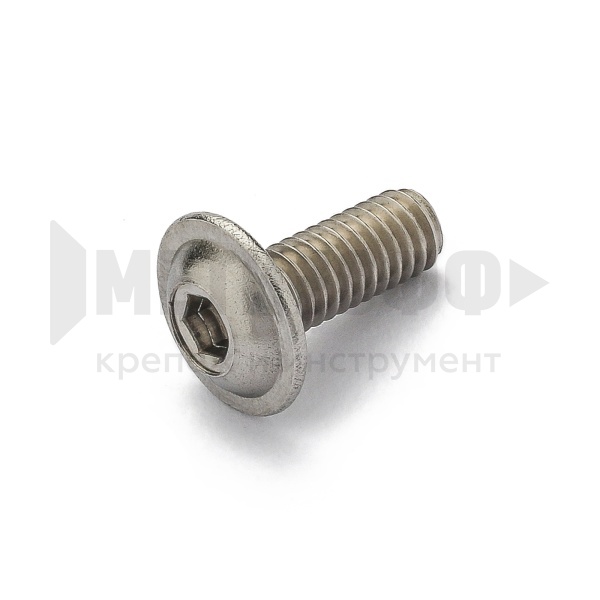 22692 Винт полусф. 6х10 c вн. шестигр. c фланц. ART 9335 НЕРЖ А2 (500/50)