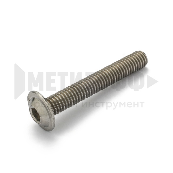 22701 Винт полусф. 6х40 c вн. шестигр. c фланц. ART 9335 НЕРЖ А2 (200/50)