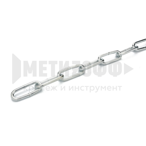 Цепь сварная длиннозвенная 5мм цинк(32м Бухта)