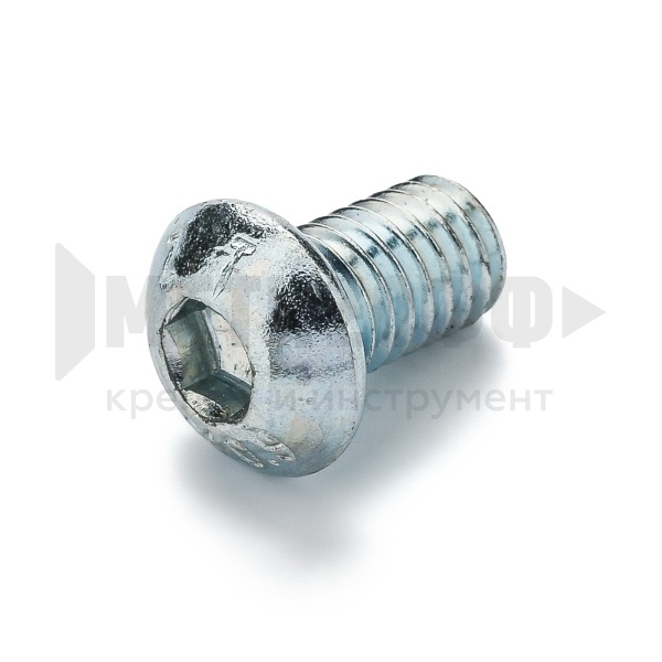19809 Винт полусф.  6х 12 с вн. шест. DIN 7380 кп 10,9 цинк (20)