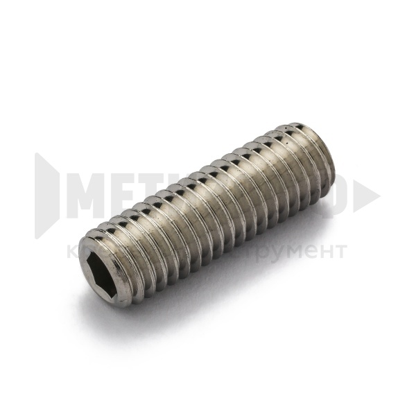 24400 Винт DIN 916  3х 10 вн.шест. установочный Засверлен A2 НЕРЖ (500/100)