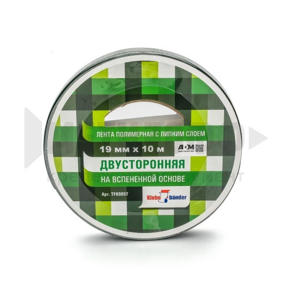 7682 Двусторонний Скотч для Зеркал 19 мм х 10м Klebeban