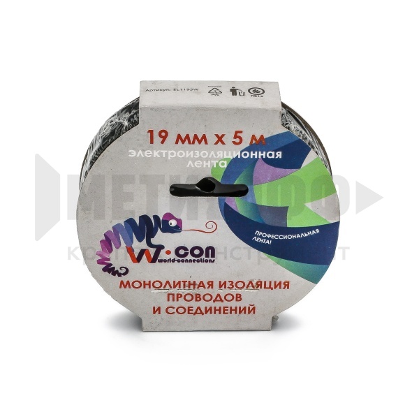 21216 Электроизоляц. лента W-CON для проводов и соеденен. 19мм х5м 